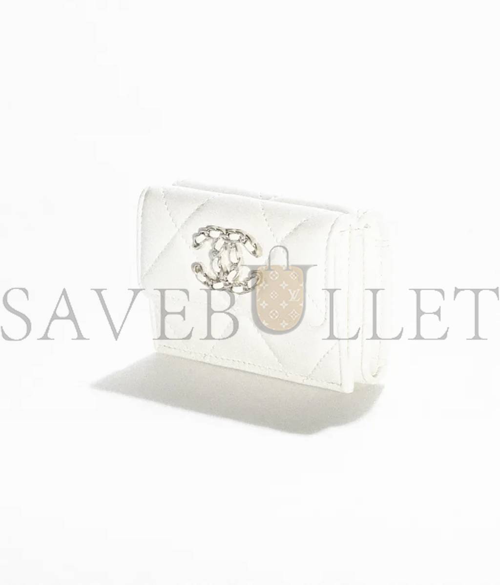 Ch*el 19 small flap wallet ap1789 b07327 10601 (12*7.5*2.5cm)